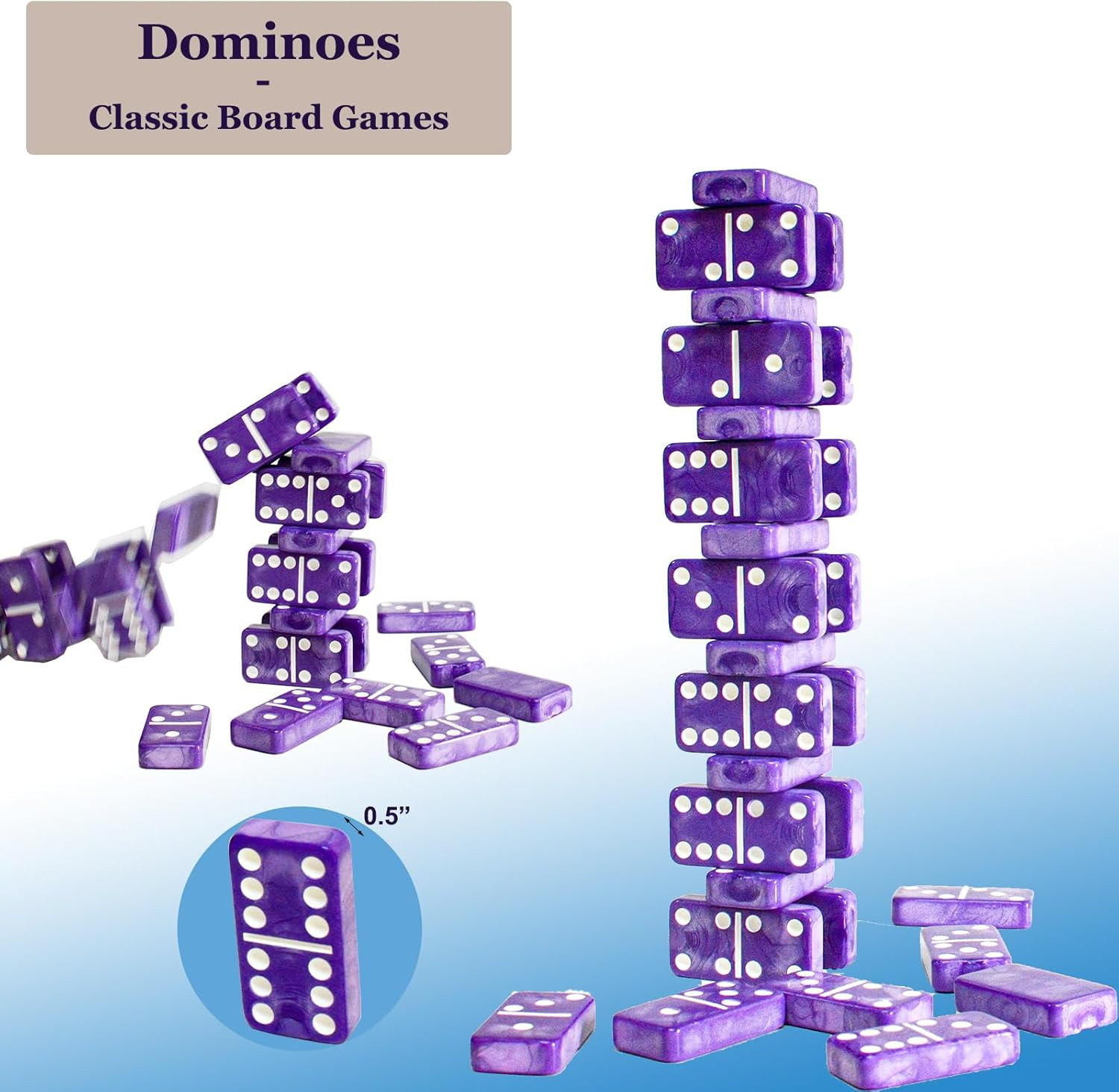 Dominos Set for Adults – Double 6 Dominos – Dominoes Set for Kids and Adults – 2