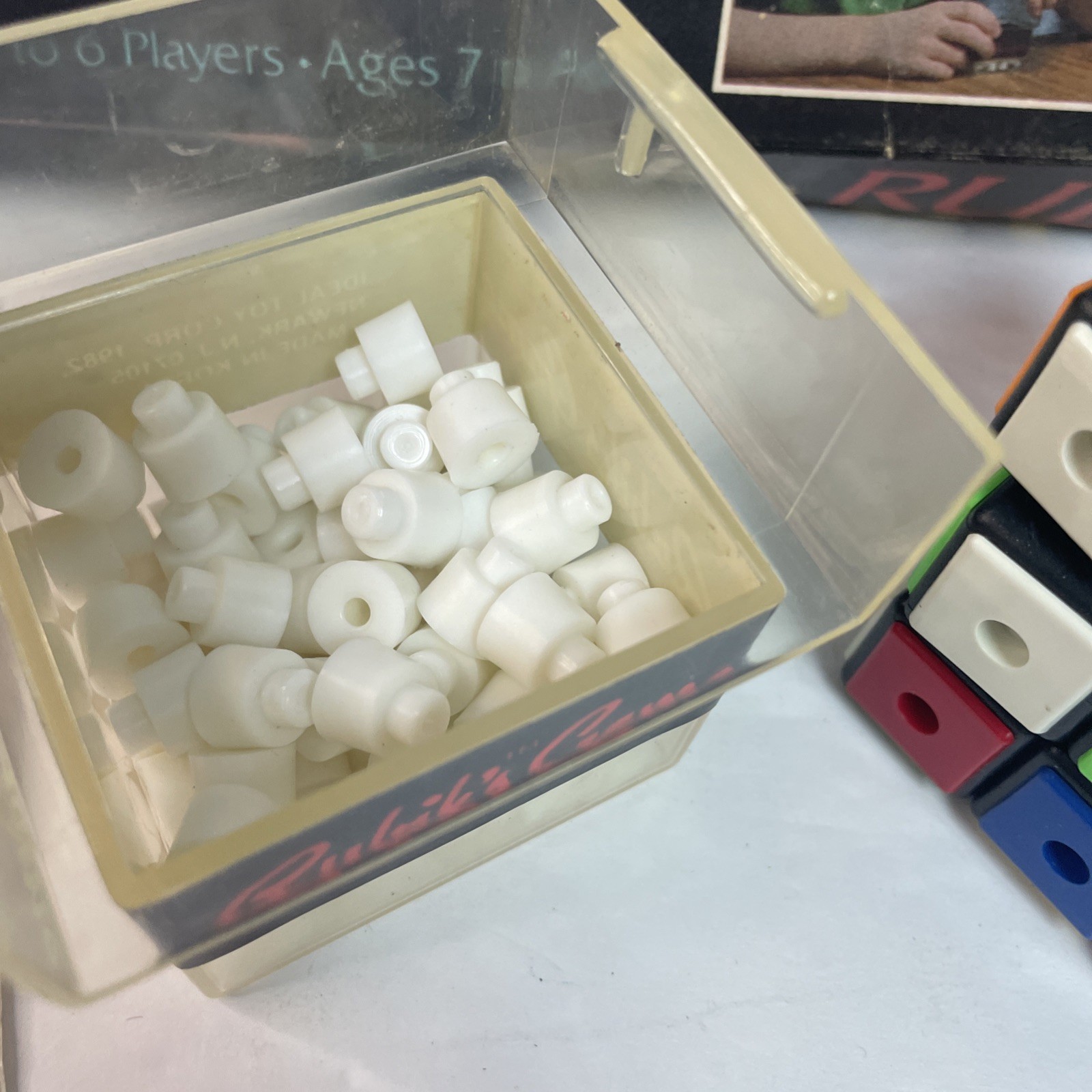 Vintage Rubik’s Cube Game 1982 Complete Ideal Toy Corp Peg Game Original Box-GS