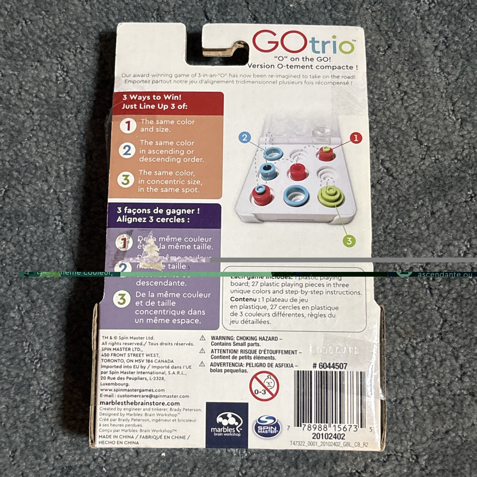Travel GOtrio Game O on the Go Otrio Marbles Brain Workshop – Open Package? New