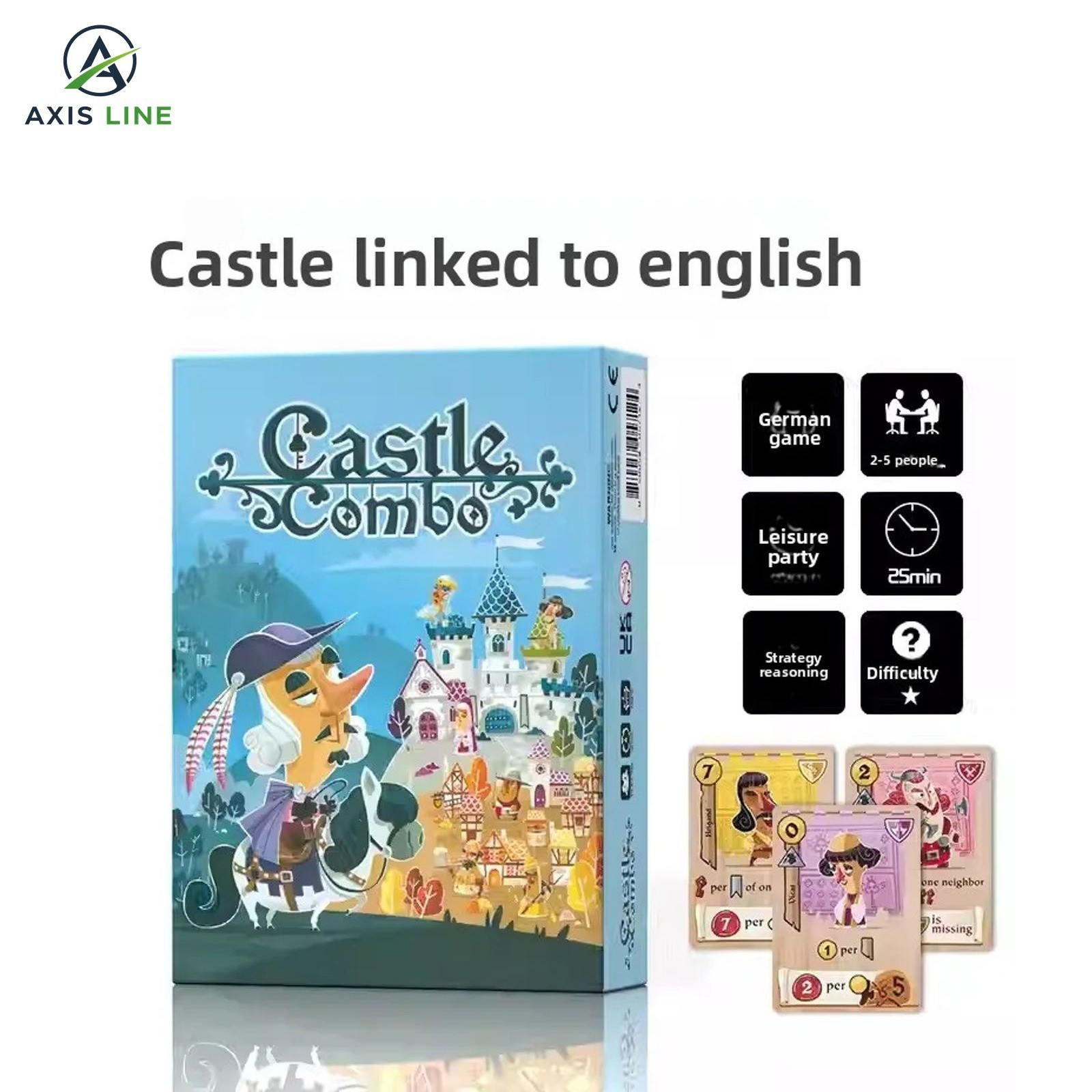 Castle Combo Board Game 2-5 Players English Version Strategy Game for Party/Fami