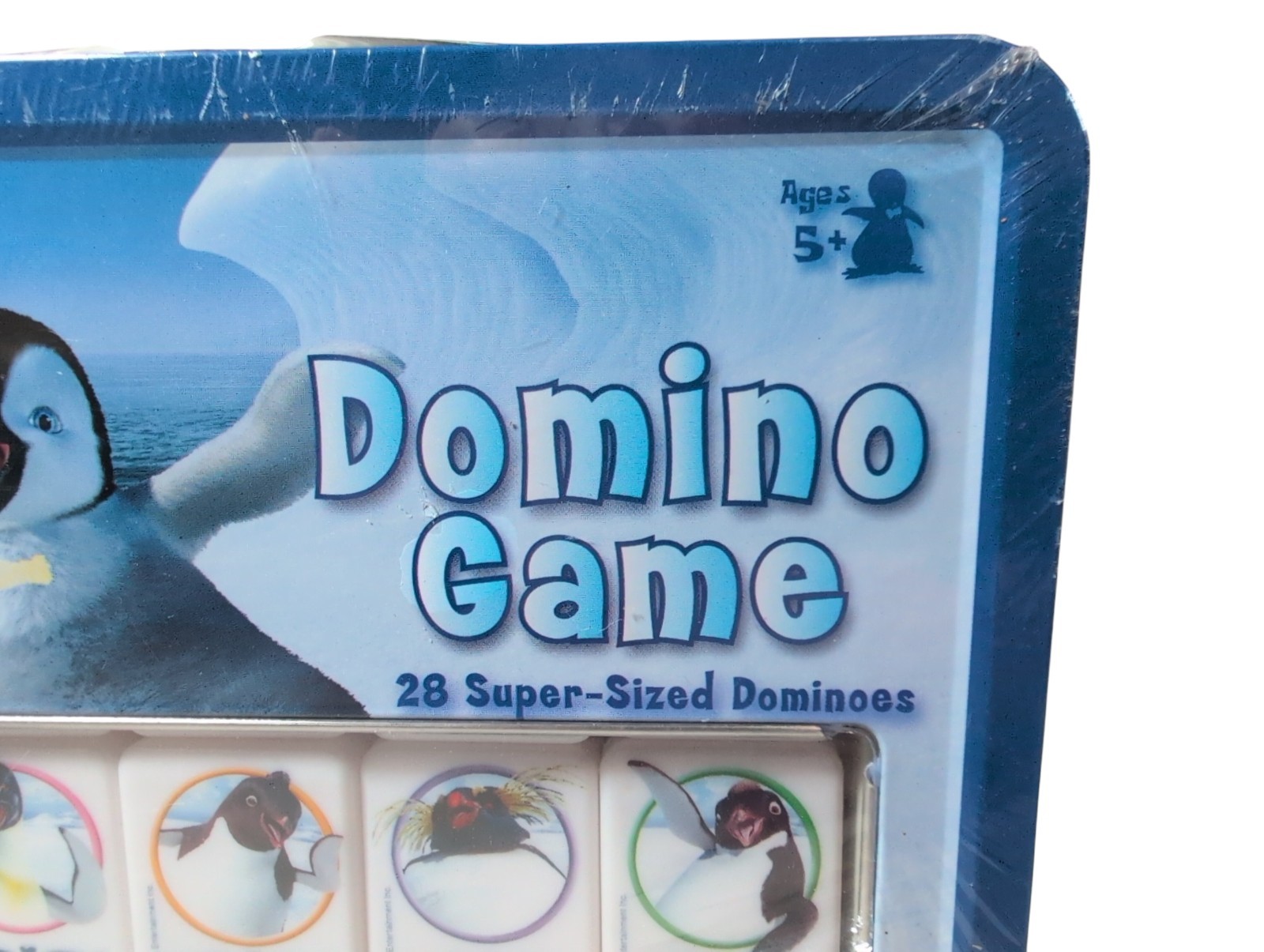 Happy Feet Domino Game Penguins 28 Super-Sized Pieces Lunch Box Case Sealed