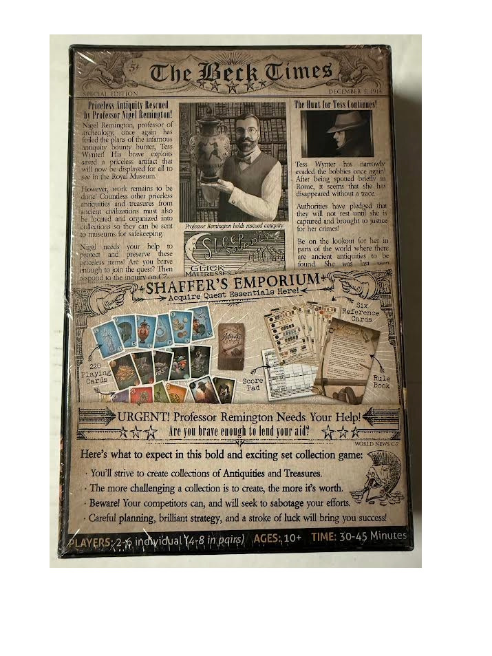 Antiquity Quest 1st Card Board Game by Grandpa Beck’s Games – New & Sealed