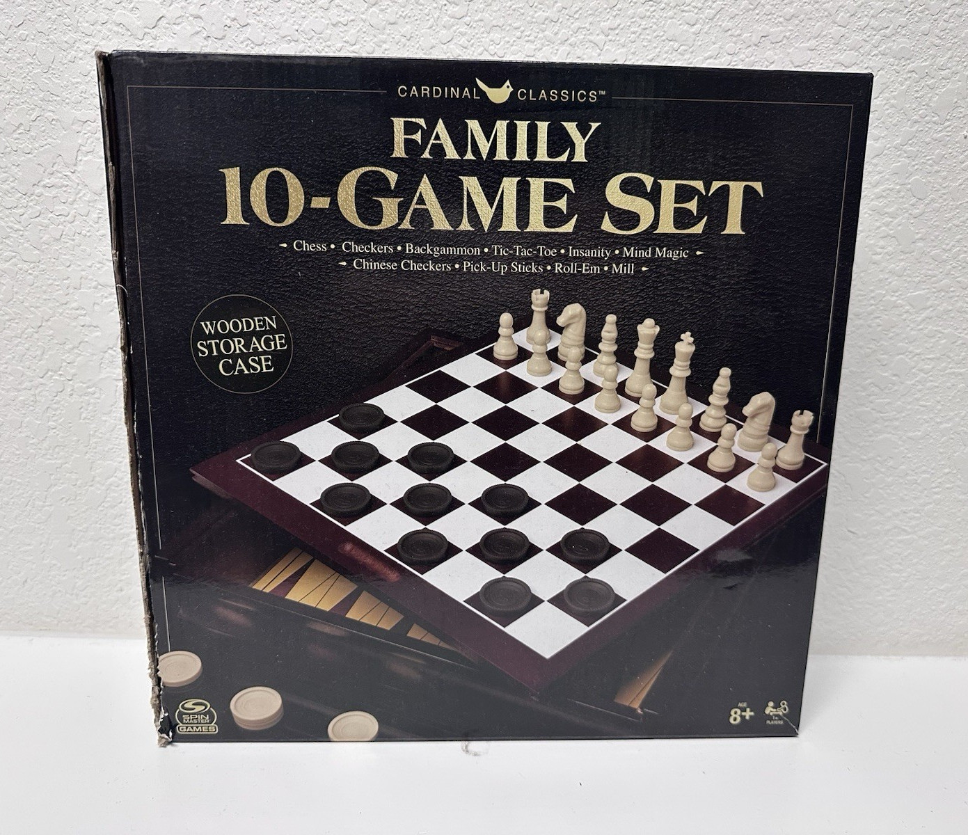 Cardinal Classics Family 10-Game Set Classic Board Games Wooden Case 8+ 2+