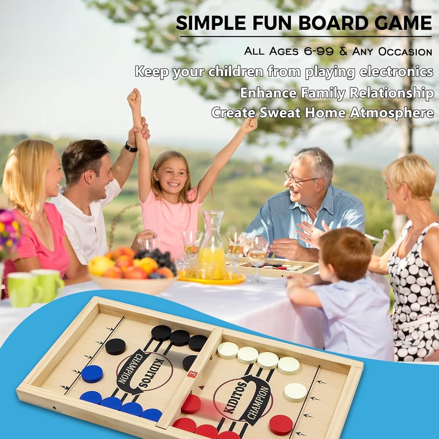 XL Fast Sling Puck Wooden Tabletop Hockey Game