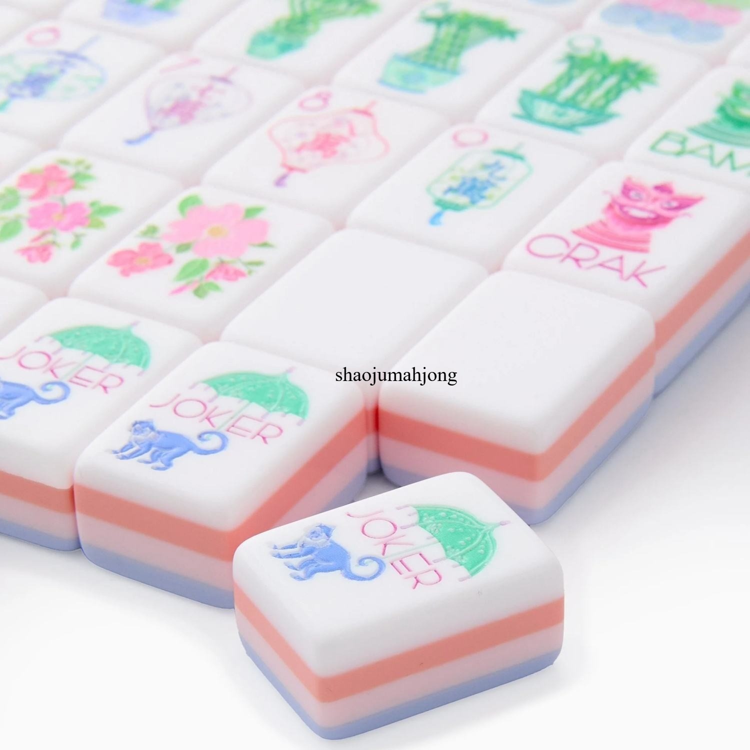 NEW! Vibrant Layered Mahjong Tiles – Full American Set 160Tiles – lavender