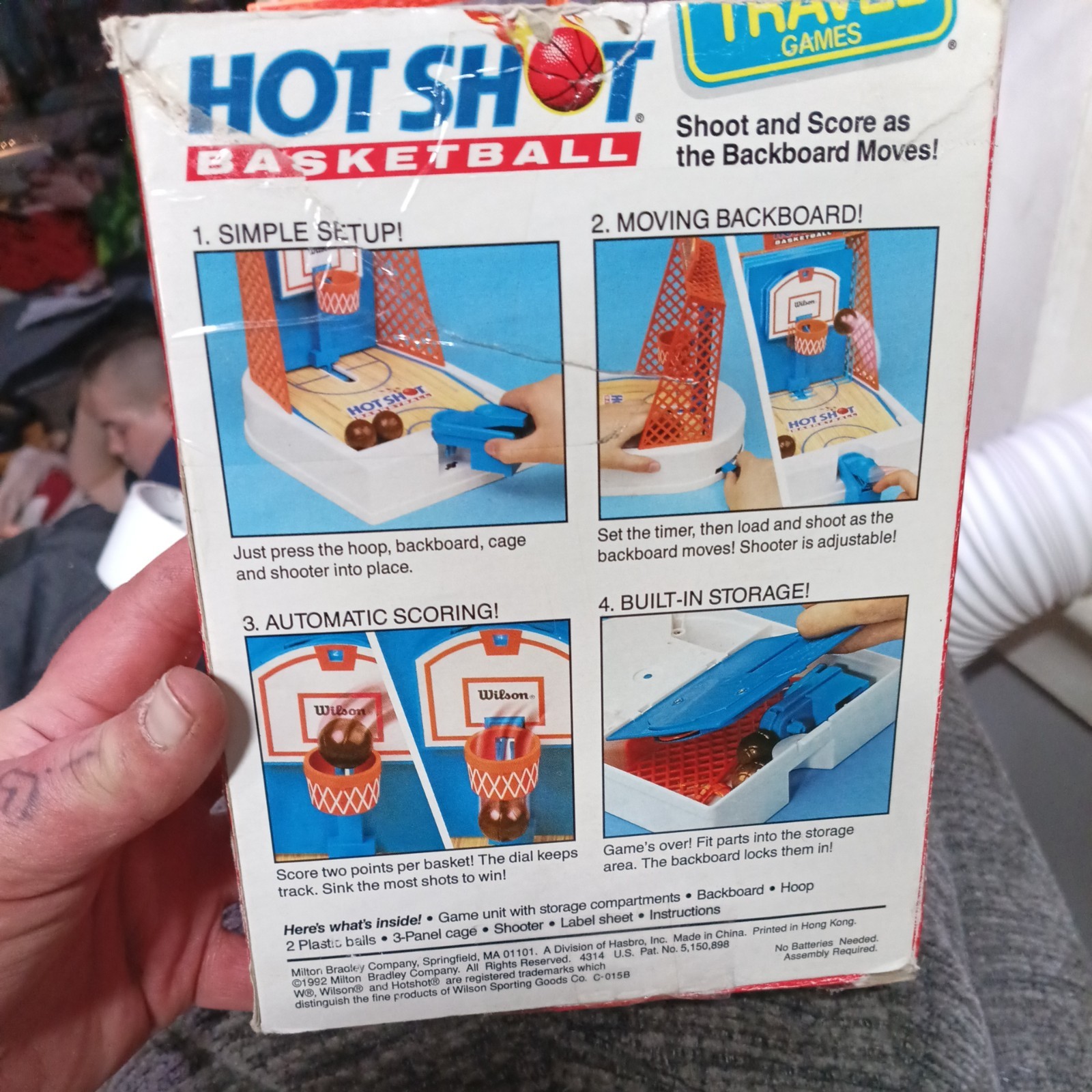 Vintage MB Hot Shot Basketball Travel Game Milton Bradley Complete Tested