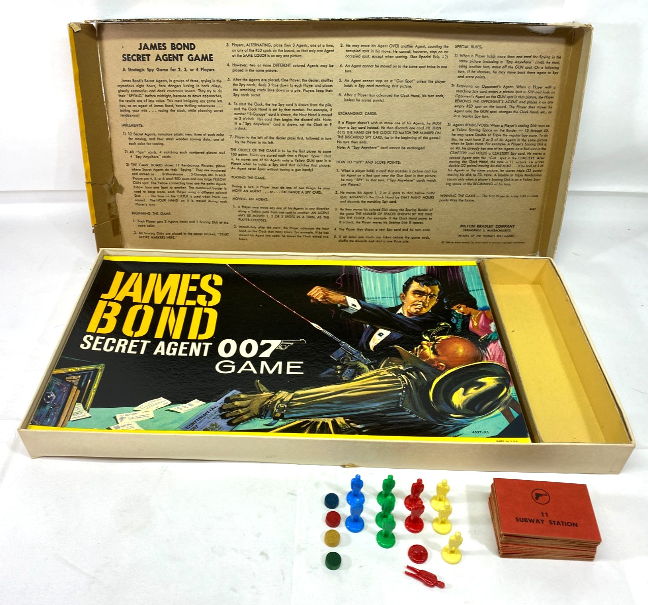 Vintage 1964 Milton Bradley MB James Bond Secret Agent 007 Game No.4527 -!AS-IS!