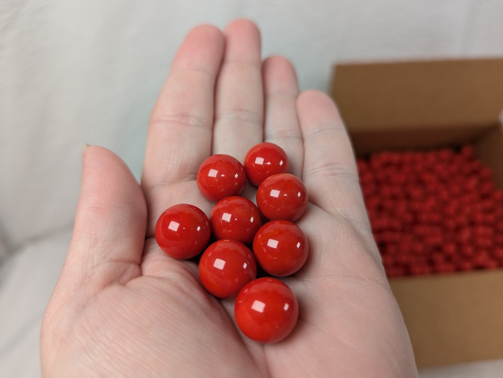 Red Solid Glass Marbles – 14mm +/- 7.5 Pounds
