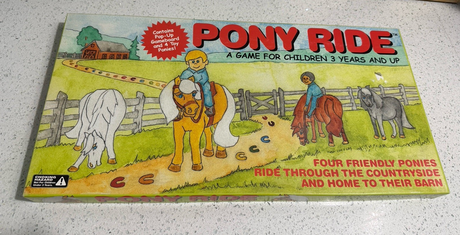 Pony Ride Board Game Race To Farm 2001 Horses Educational Rare Vtg