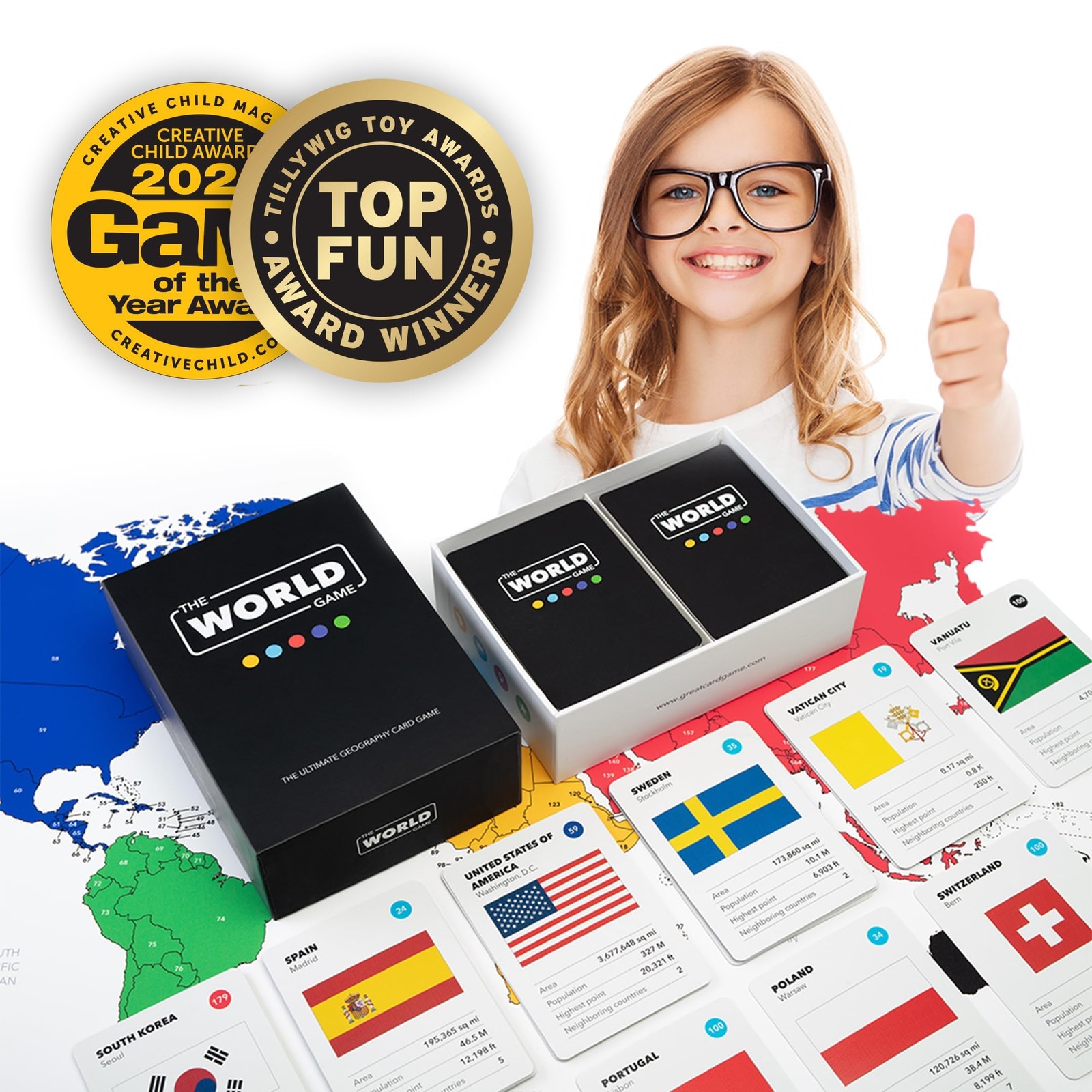 Geography Card Game for Kids and Adults – Fun Learning Gift for Ages 8-12