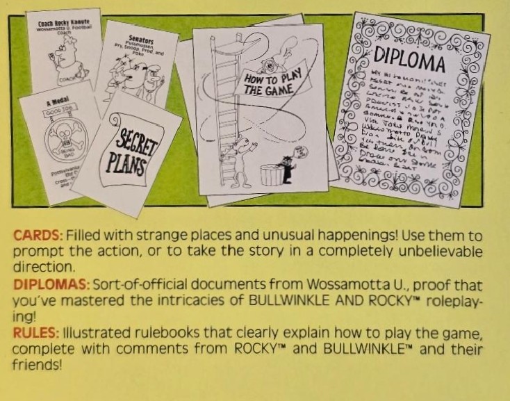 Bullwinkle and Rocky Role Playing Party Game RPG 1988 COMPLETE Unplayed MINT