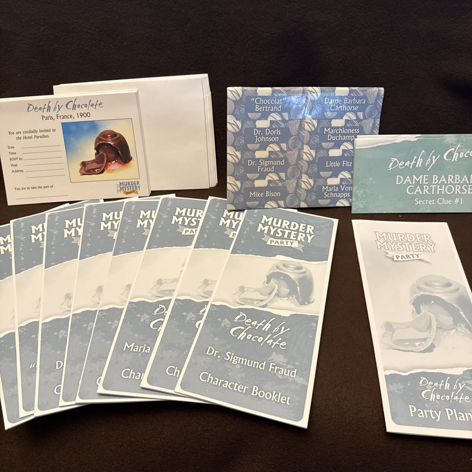 New Murder Mystery Party – Death By Chocolate – Mystery Dinner Party Game