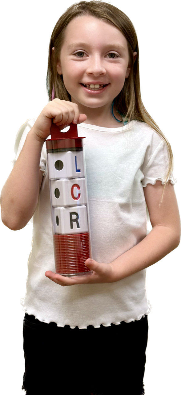NEW FOR 2024! LCR® Left Center Right™ Dice Game – Junior Size – ONE GAME (RED)