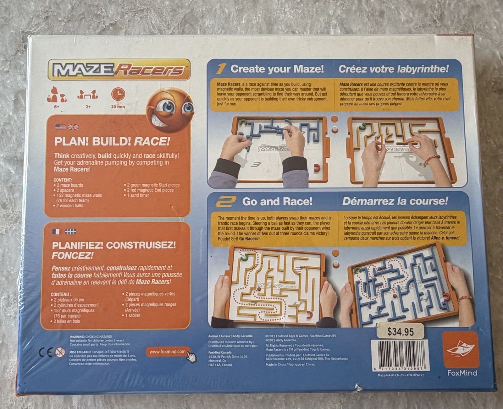 Foxmind Games Maze Racers Exciting Building and Racing Board Game New