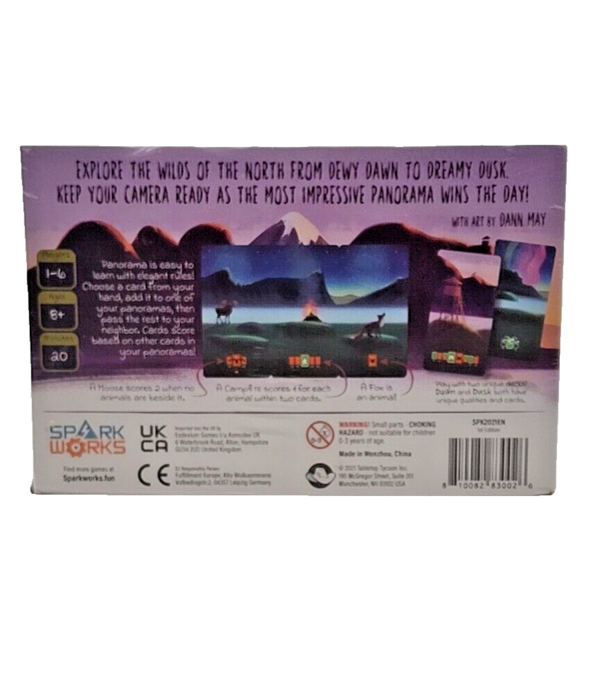 Panorama 2021 Spark Works Board Game 1-6 Players Ages 8+ 20 Min games NEW