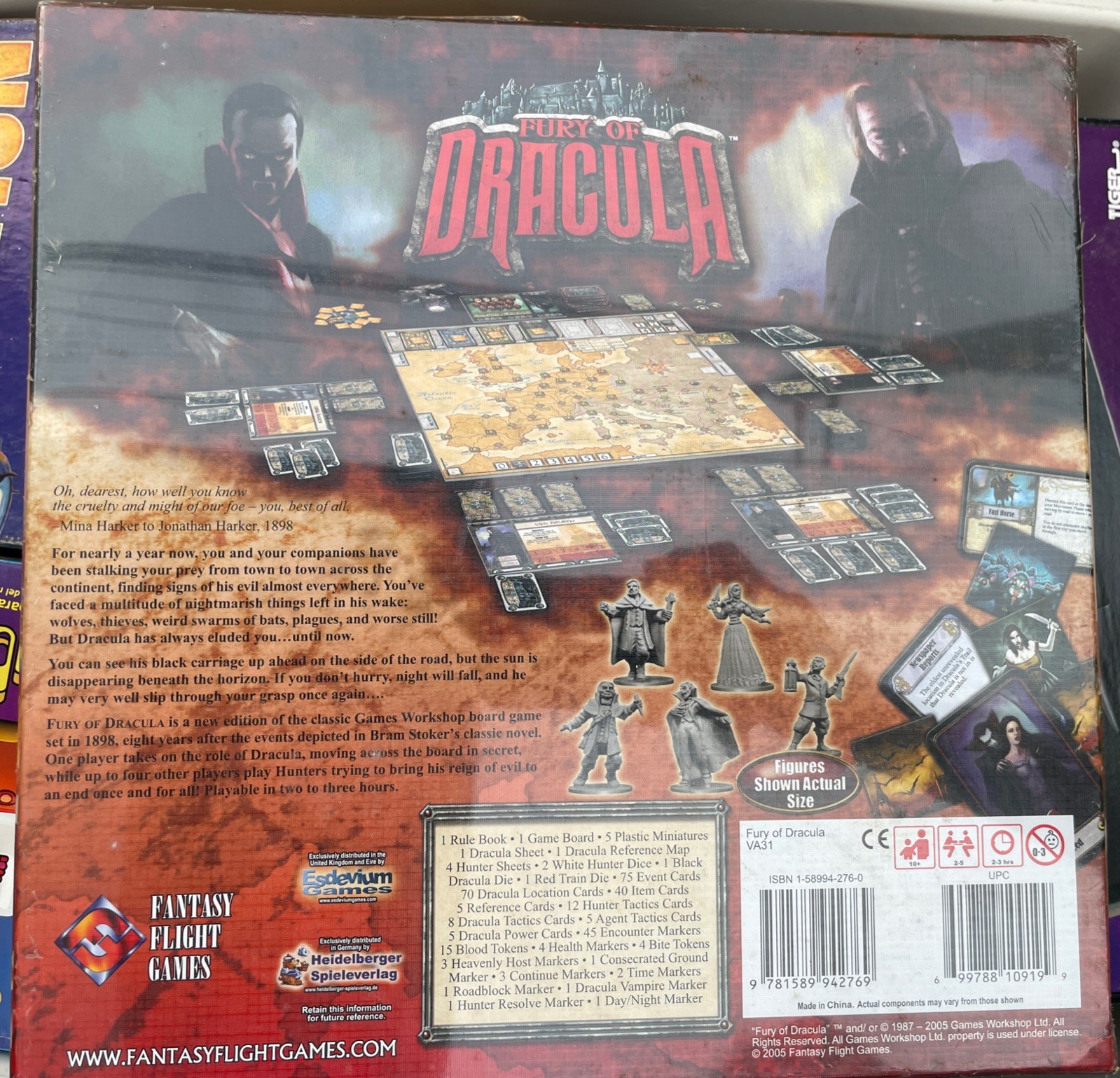 Fury of Dracula 2nd Ed Board Game Gothic Horror Fantasy Flight Games FFG NEW