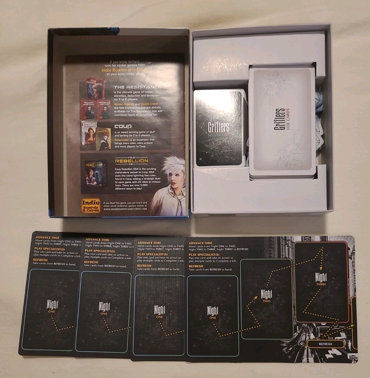 Grifters Card Game Indie Boards & Cards Dystopian Universe Hand Building Game