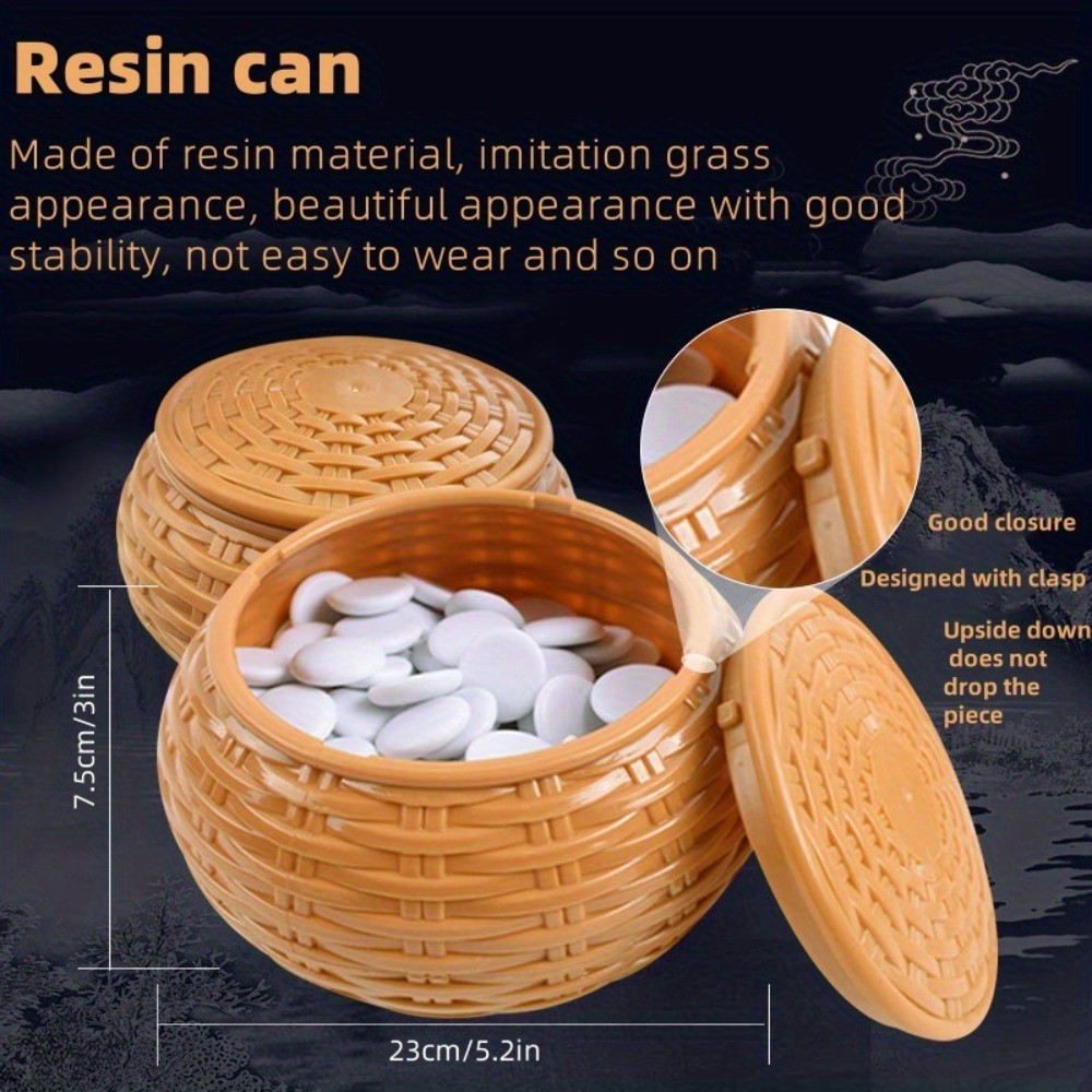 Portable Go Game Set, Foldable Leather Board with ABS Resin Bowls, for Beginners