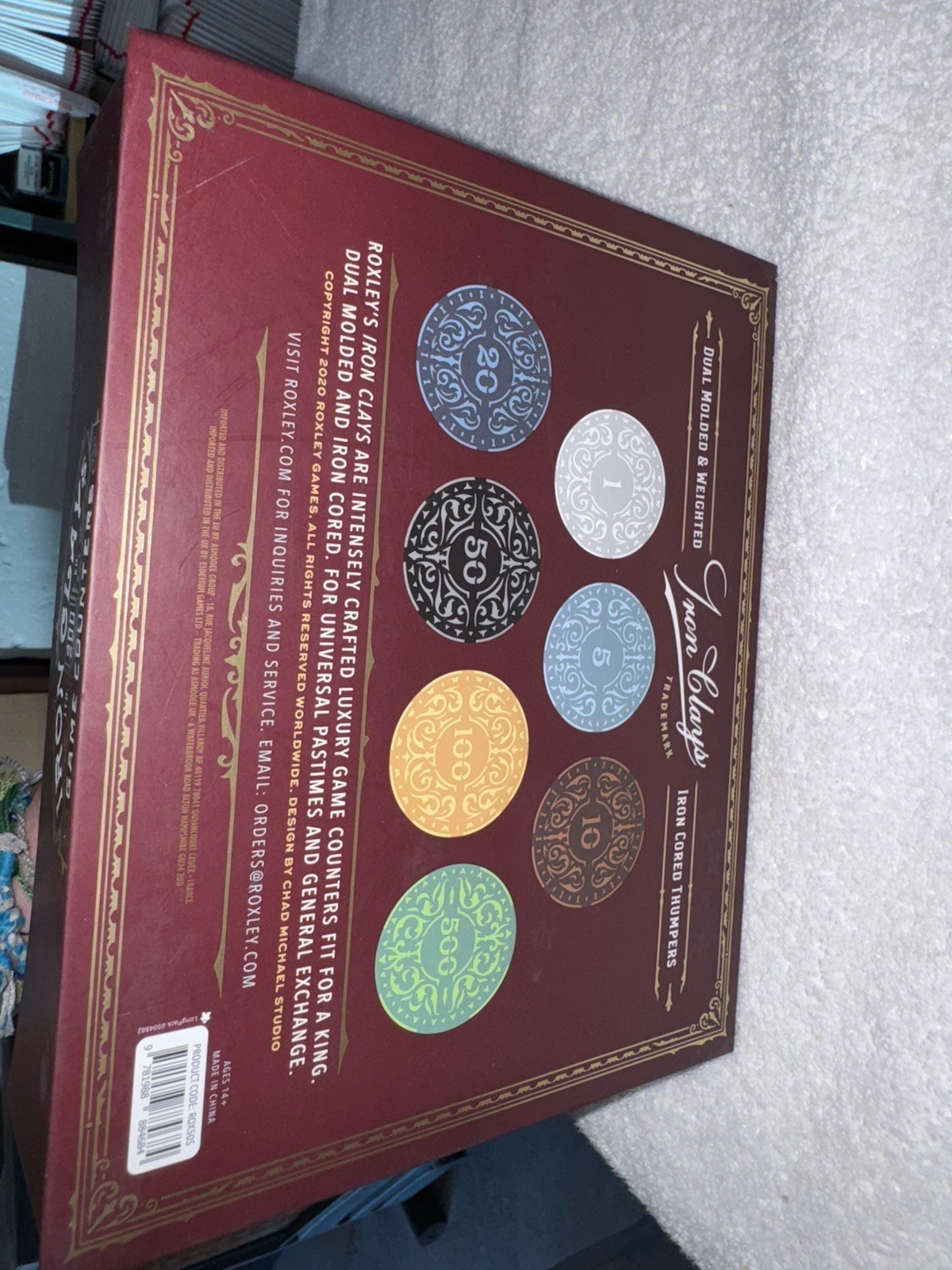 Roxley Board Game Brass: Iron Clays – 200 Count Poker Chips