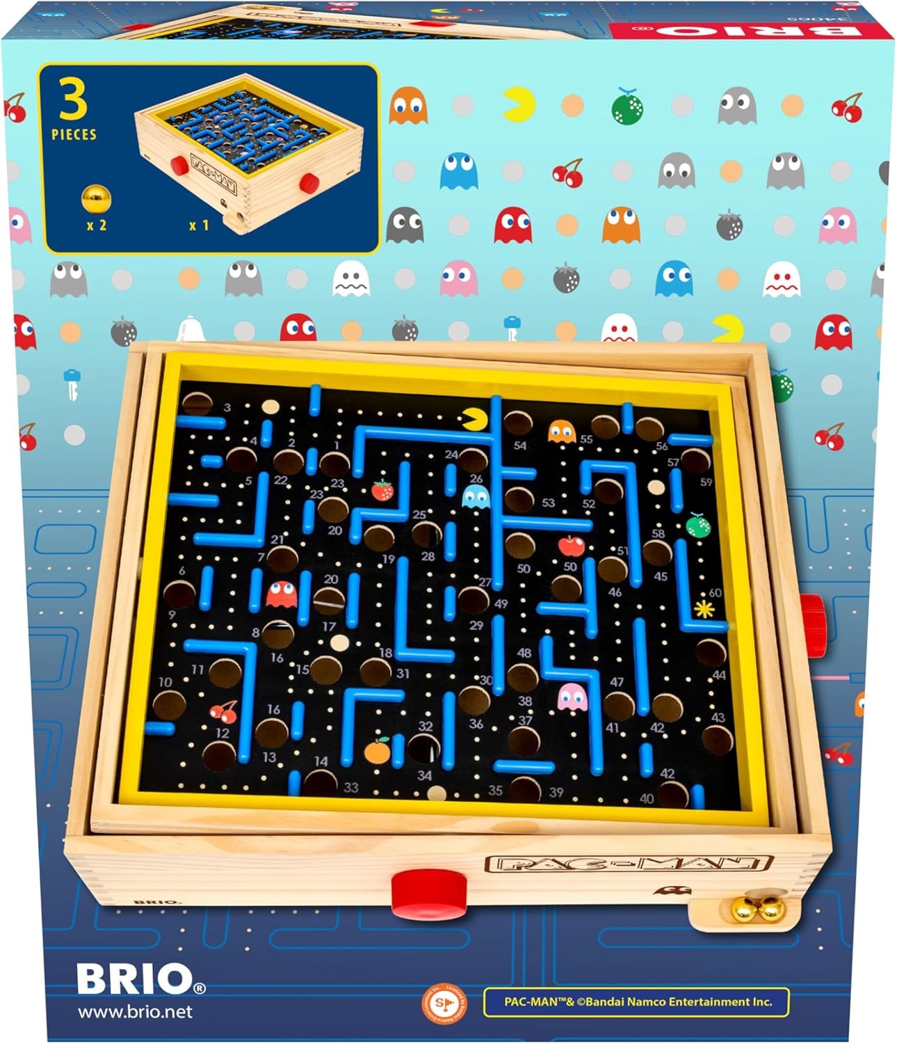 BRIO 34065 PAC Man Labyrinth Game Classic Wooden