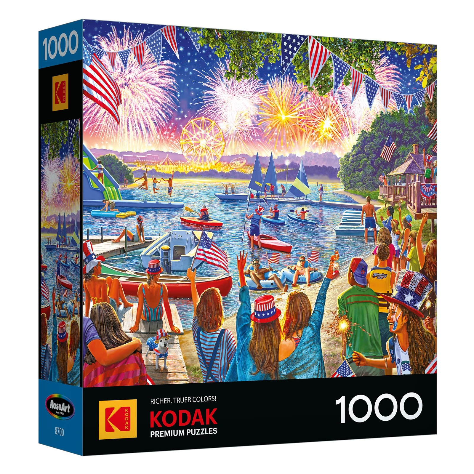 Jigsaw Puzzle 1000 Piece 4th of July Fireworks Patriotic RoseArt Kodak