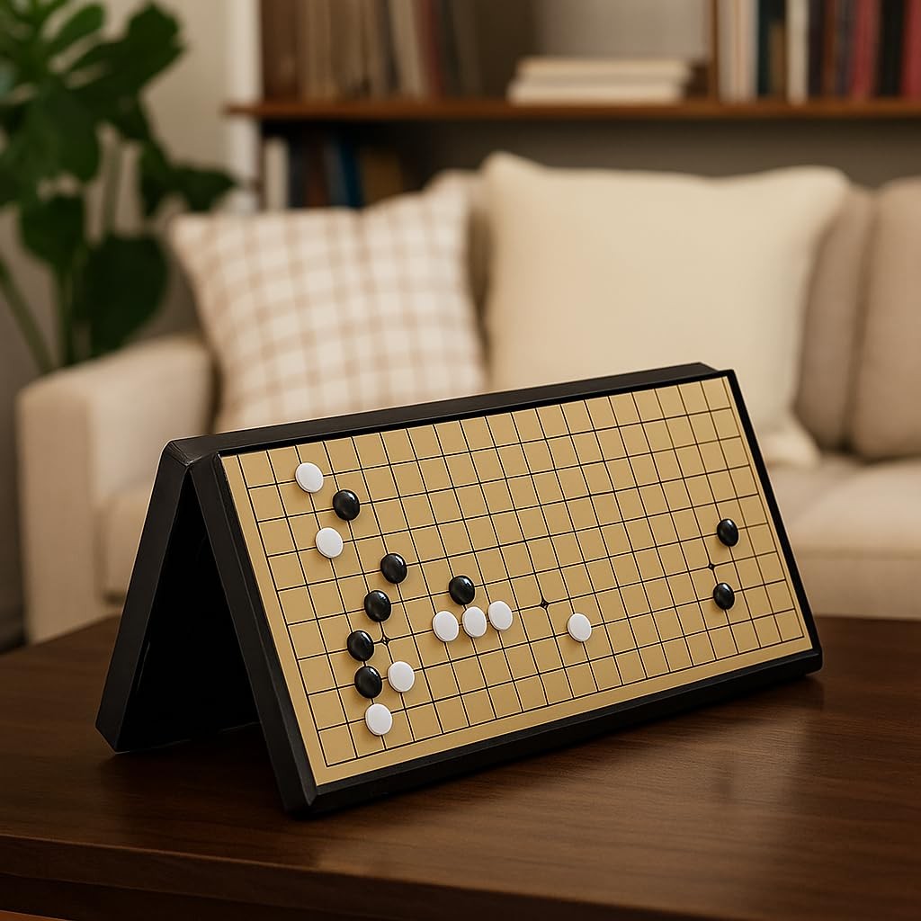 Medium Magnetic 19×19 Go Game Set Board 11 with Single Convex Stones