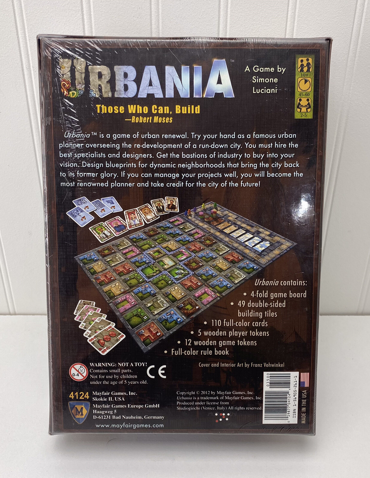 URBANIA Those Who Can Build Board Game 2012 by Simone Lucian Mayfair Games NEW