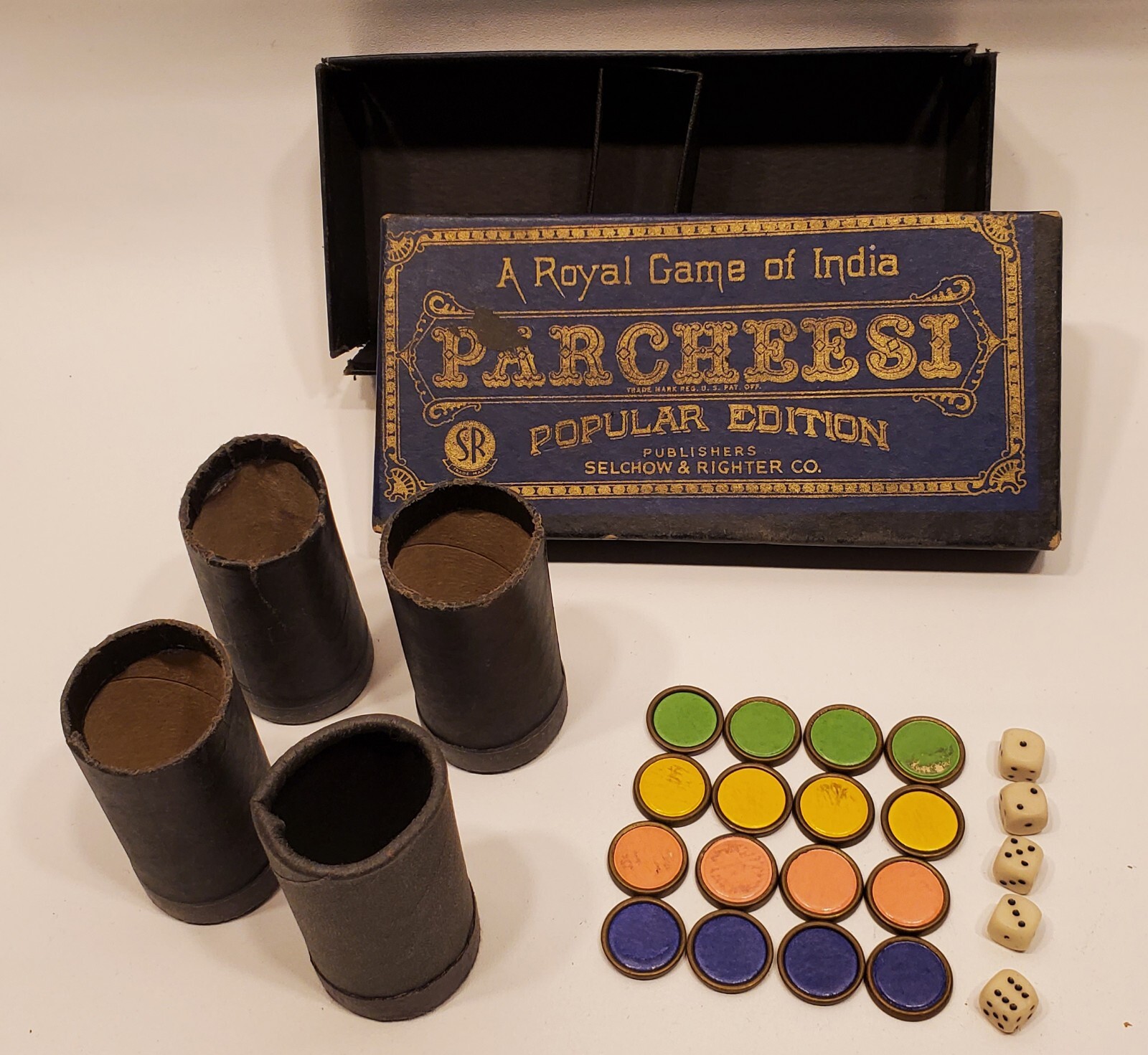 PARCHEESI A Royal Game of India Popular Edition by Selchow & Righter