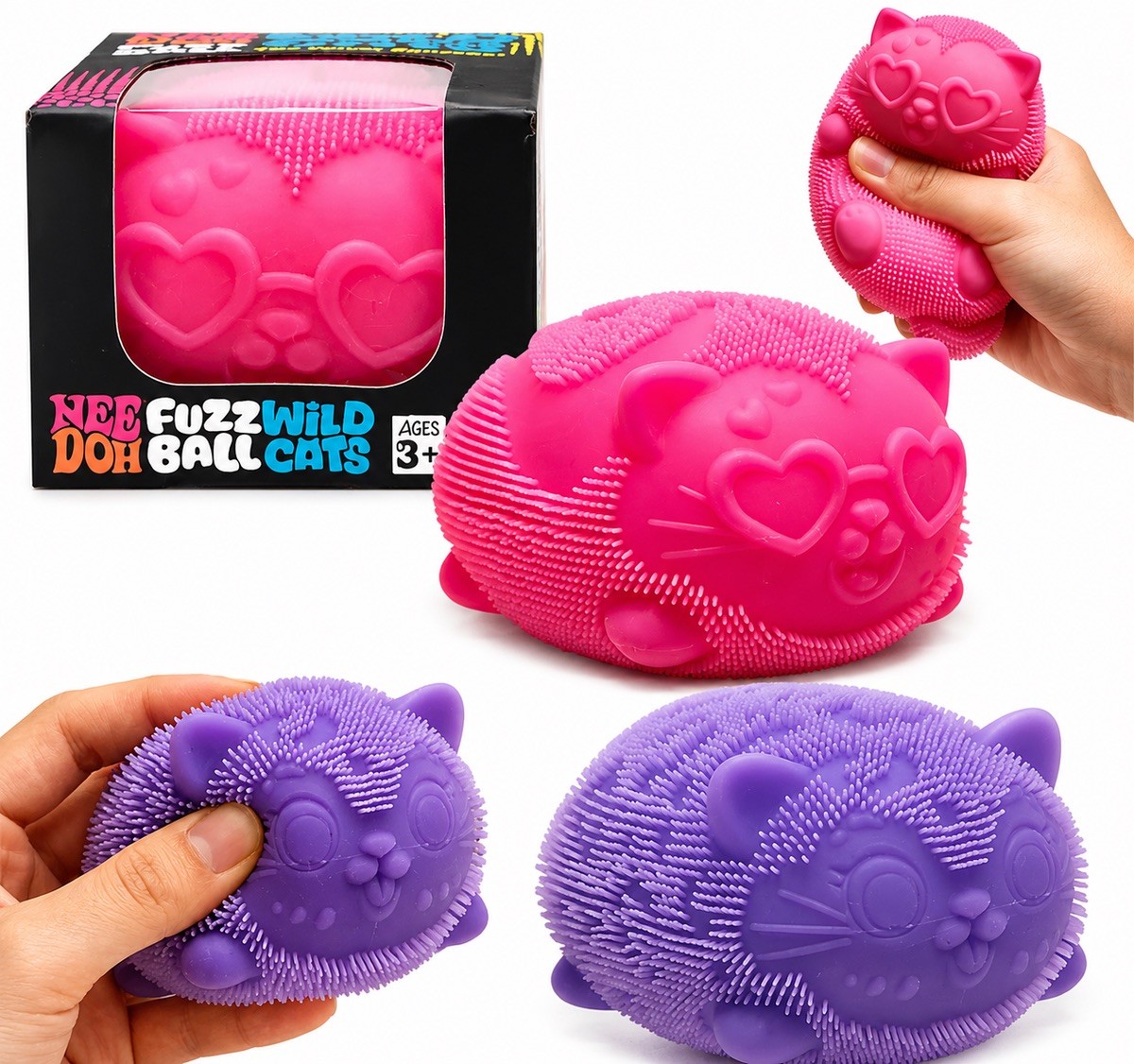 NeeDoh Wild Cats Fuzz Ball Nee Doh Squishy NEW Authentic Schylling Sealed