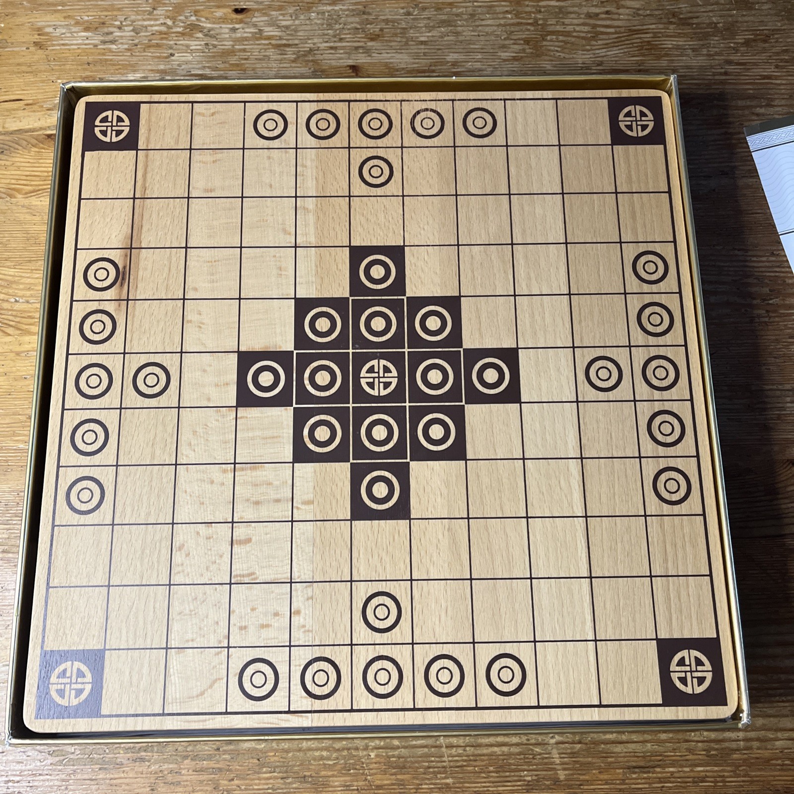 HNEFATAFL Viking Chess Game Wooden Board Marbles Brain Workshop