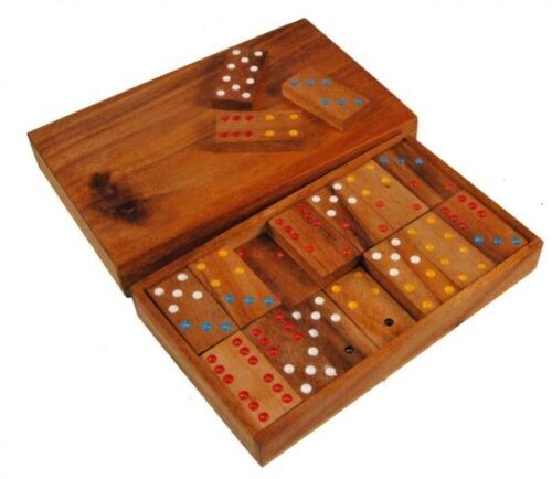 Ethical Wooden 28 Piece Thai Dominoes Domino Boxed Set Travel Board Game