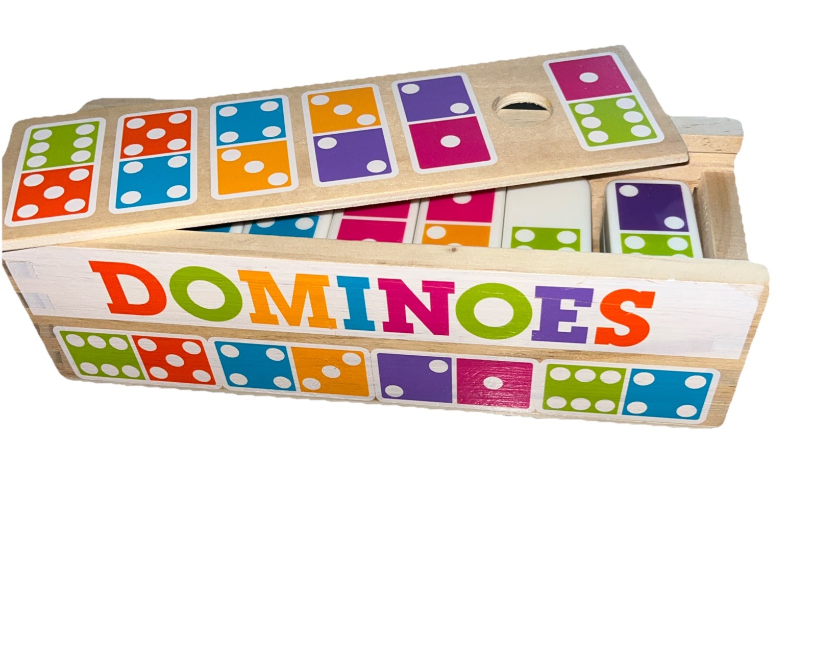 Melissa & Doug Colorful Dominoes Family Game Numbers Theme Wooden Box Ages 4+ B6