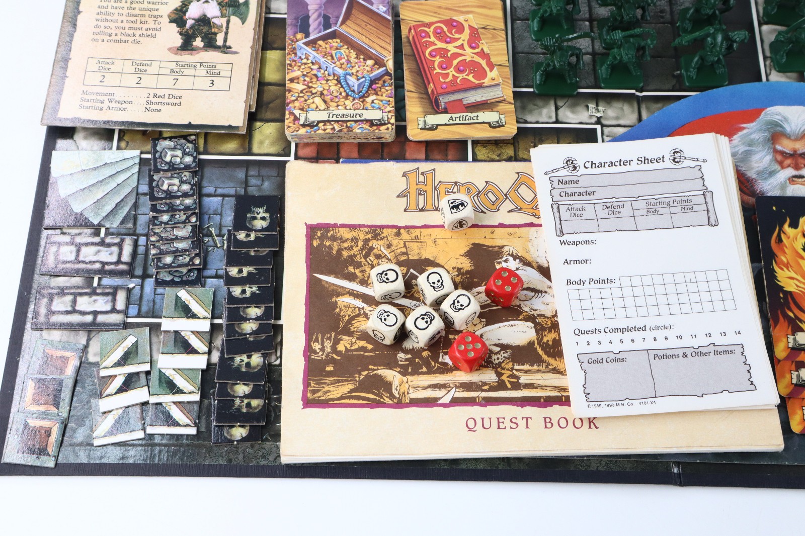 Hero Quest Board Game 1990 Kellar’s Keep, Witch Lord & Barbarian Quest Pack MB
