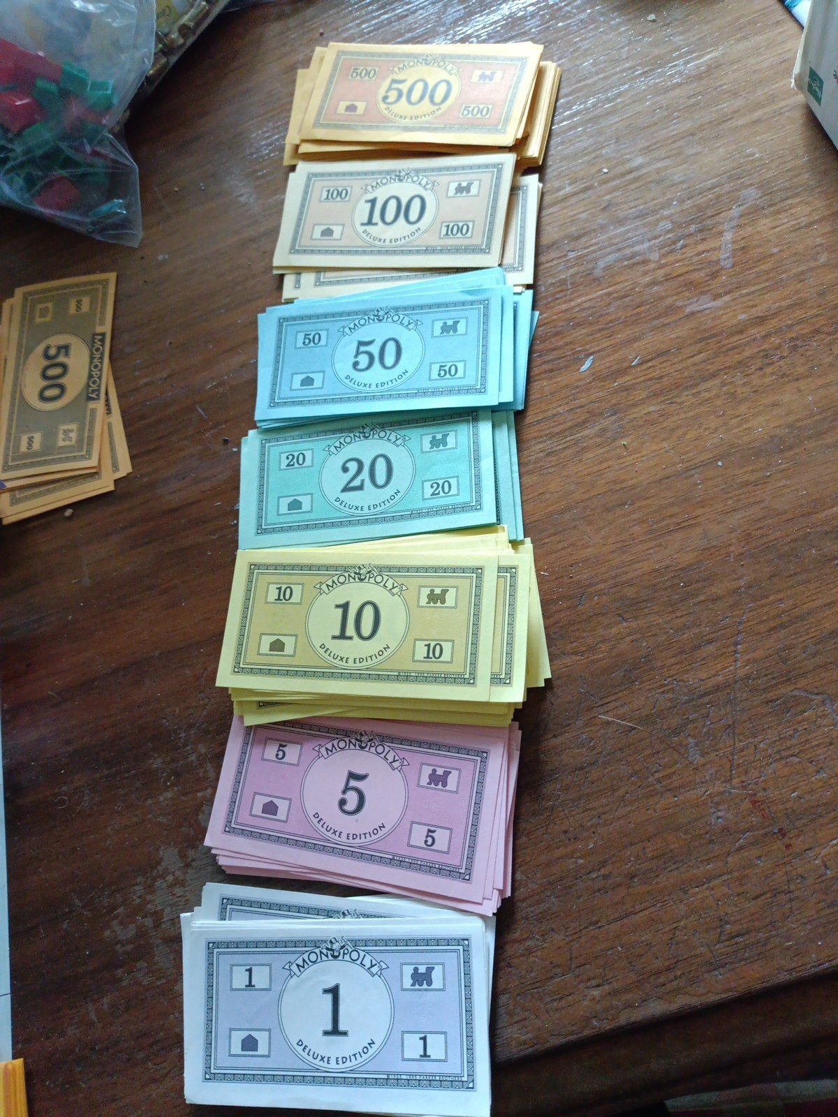 1995 Monopoly Deluxe Edition Replacement Parts Play Money Cash Dollars Huge Lot