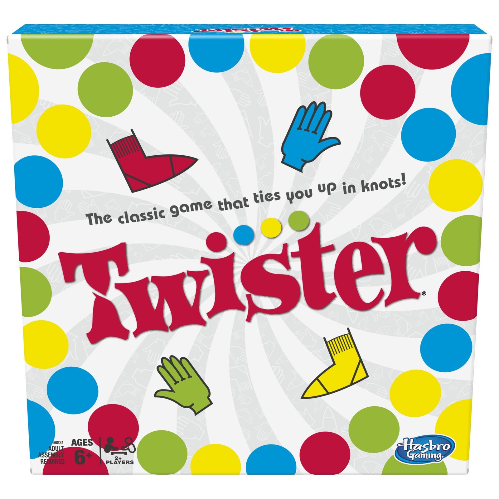 Hasbro Twister Party Classic Board One Size, Red, Yellow, Blue, Green, White