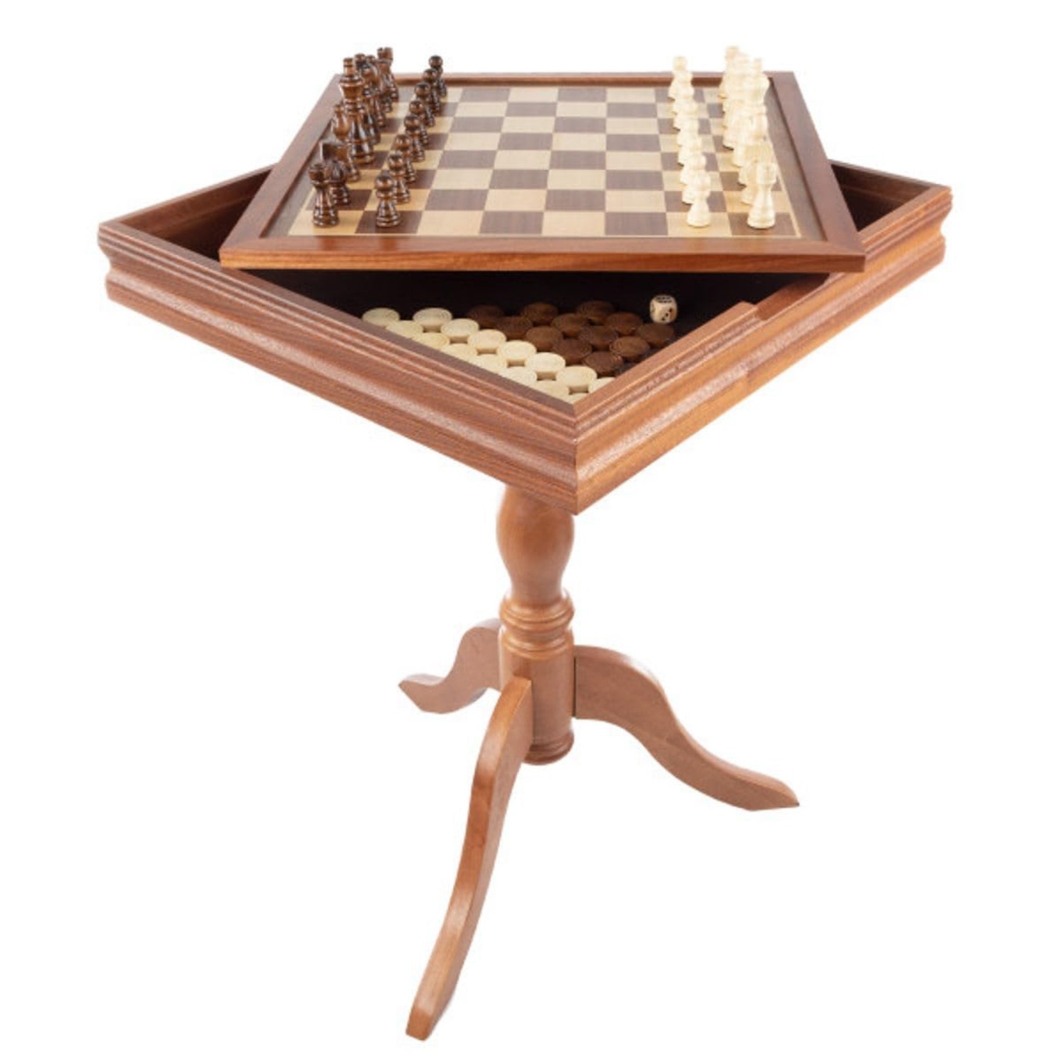 Game Table – Reversible Tabletop with Chess and Backgammon Gameboards – Game …