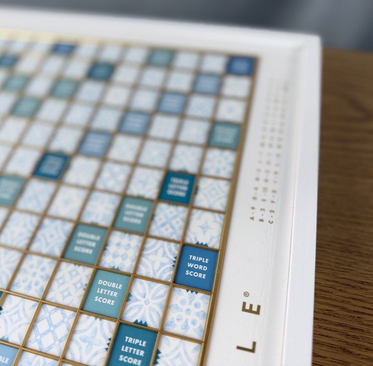 Scrabble Bianco Edition WS Game Rotating Wooden Game Board OPEN BOX