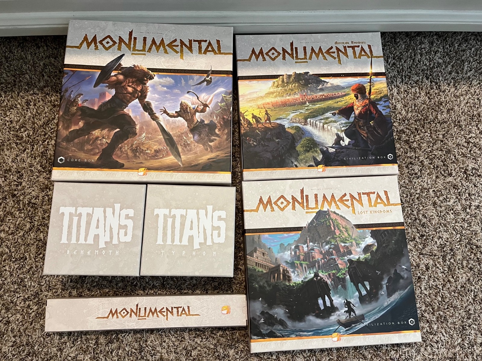 Monumental Kickstarter Deluxe Boardgame + African Empires, Lost Kingdoms, Titans