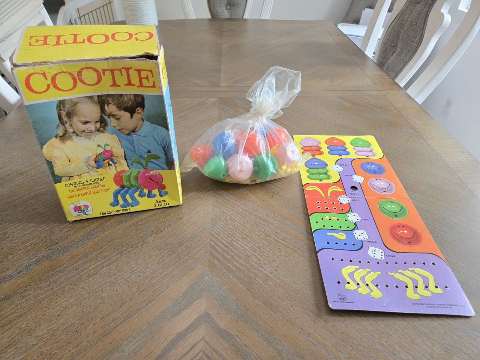 Vintage 1972 Schaper Cootie Game No. 200 B Original Box