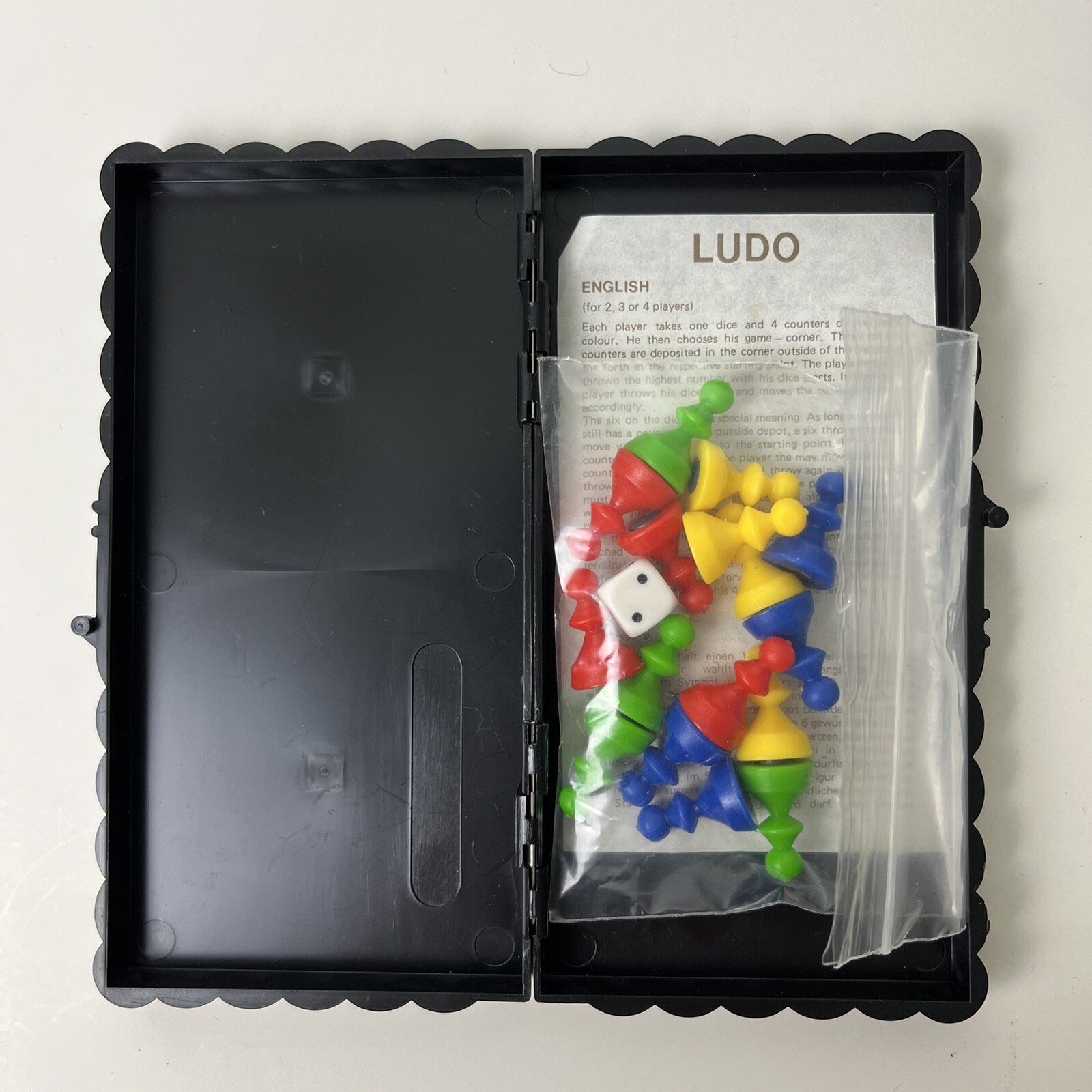 Vintage 1970s Pocket Magnetic Ludo Travel Game – Made In Hong Kong