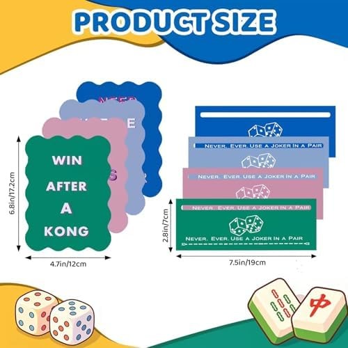 4 Pcs Mahjong Shuffler Cards and 4pcs Card Line Finder, Thickened PVC Mahjong Ac