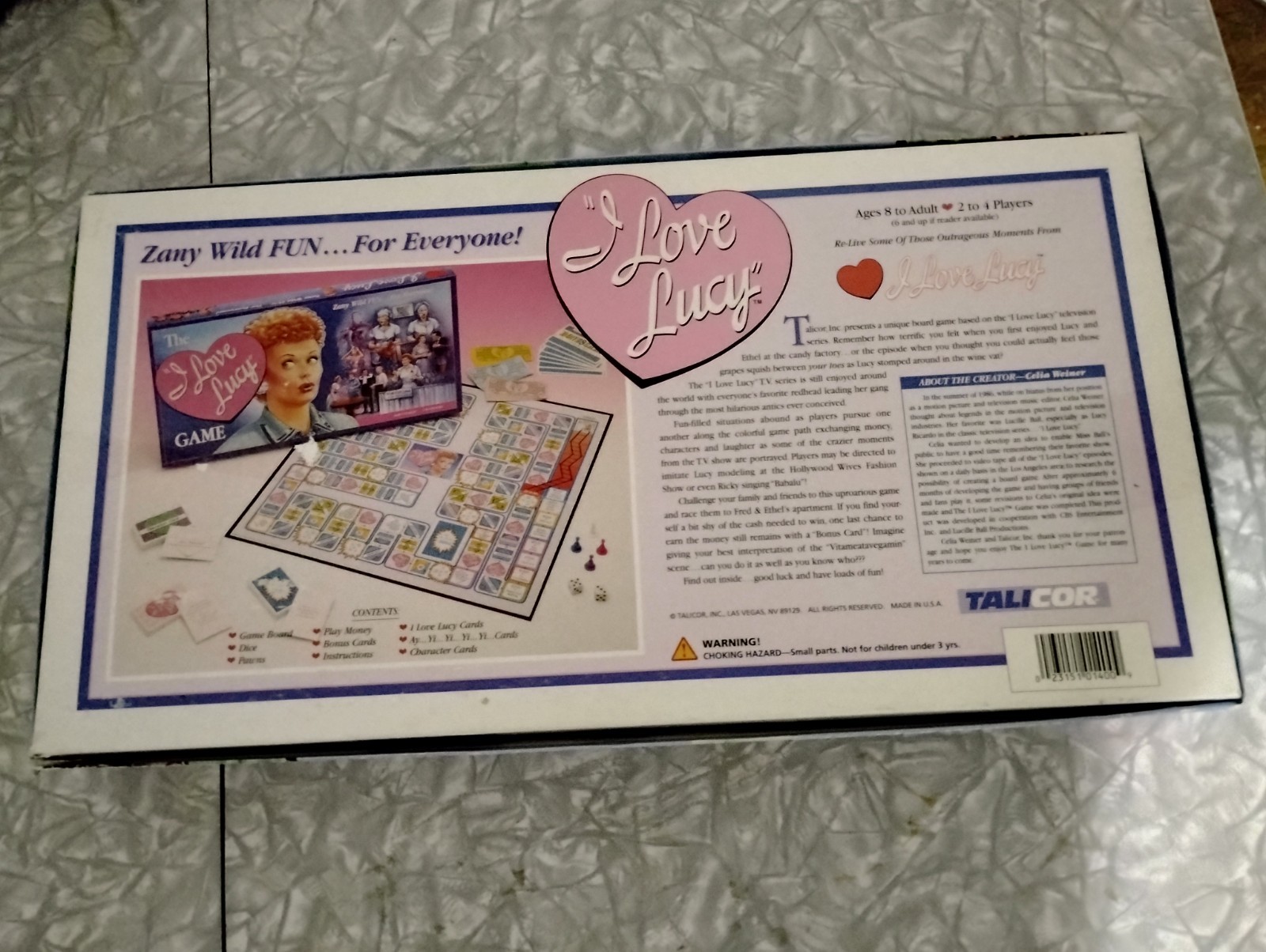 Vintage I Love Lucy Board Game Lucille Ball 1997 By Talicor Complete