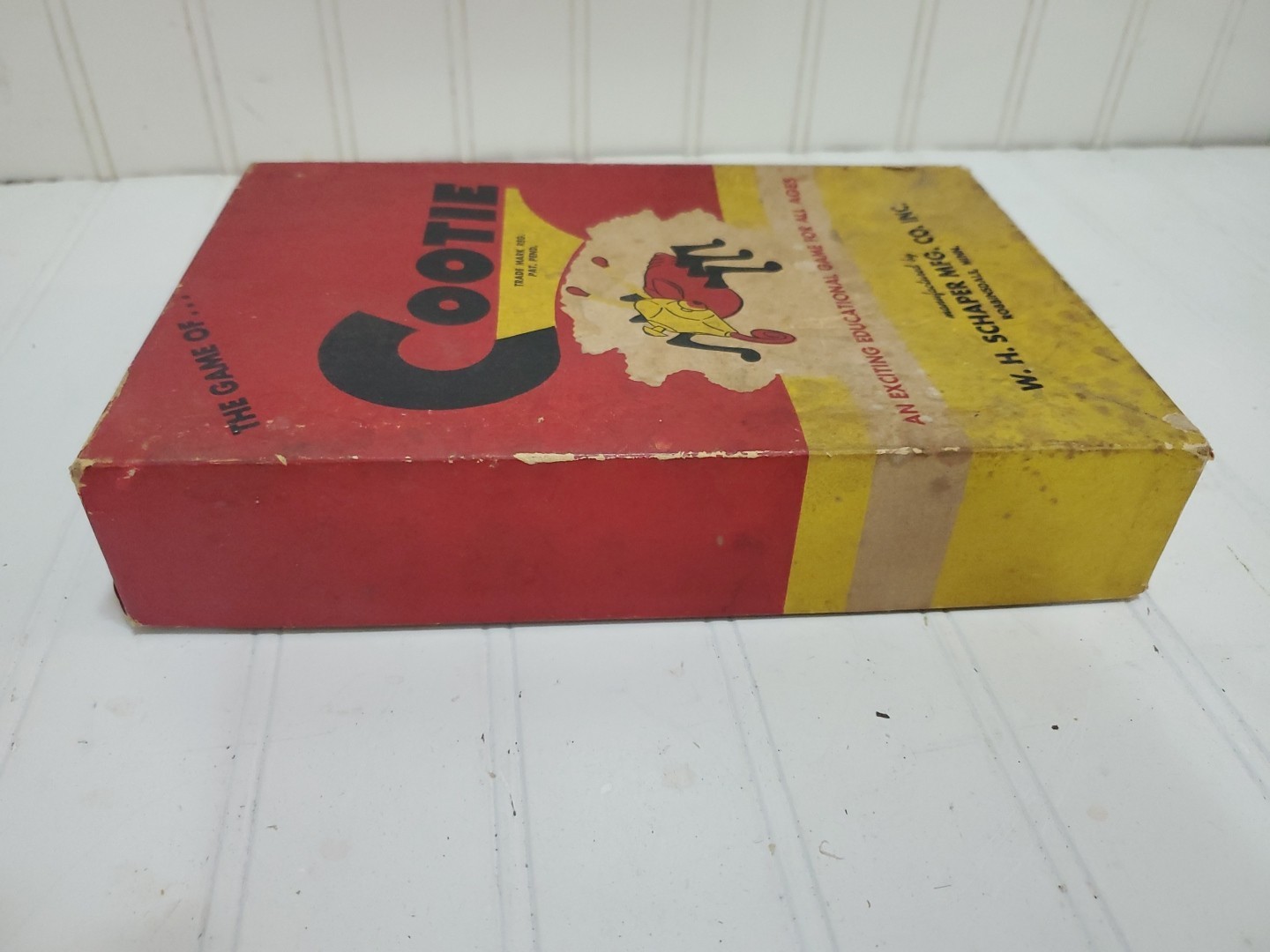 Vtg Bug Board / Dice Game: “COOTIE” 1949 Original Box W.H. Schaper MFG. Complete