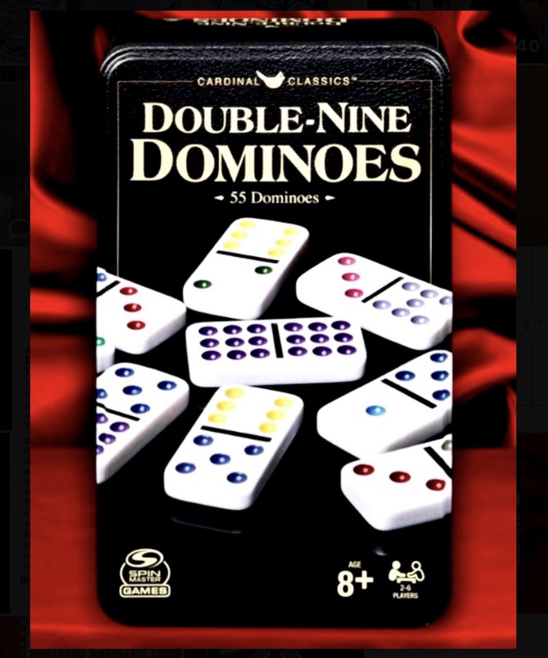 Spin Master Games Cardinal Classics Double Nine Dominoes 55pc Set in Storage Tin