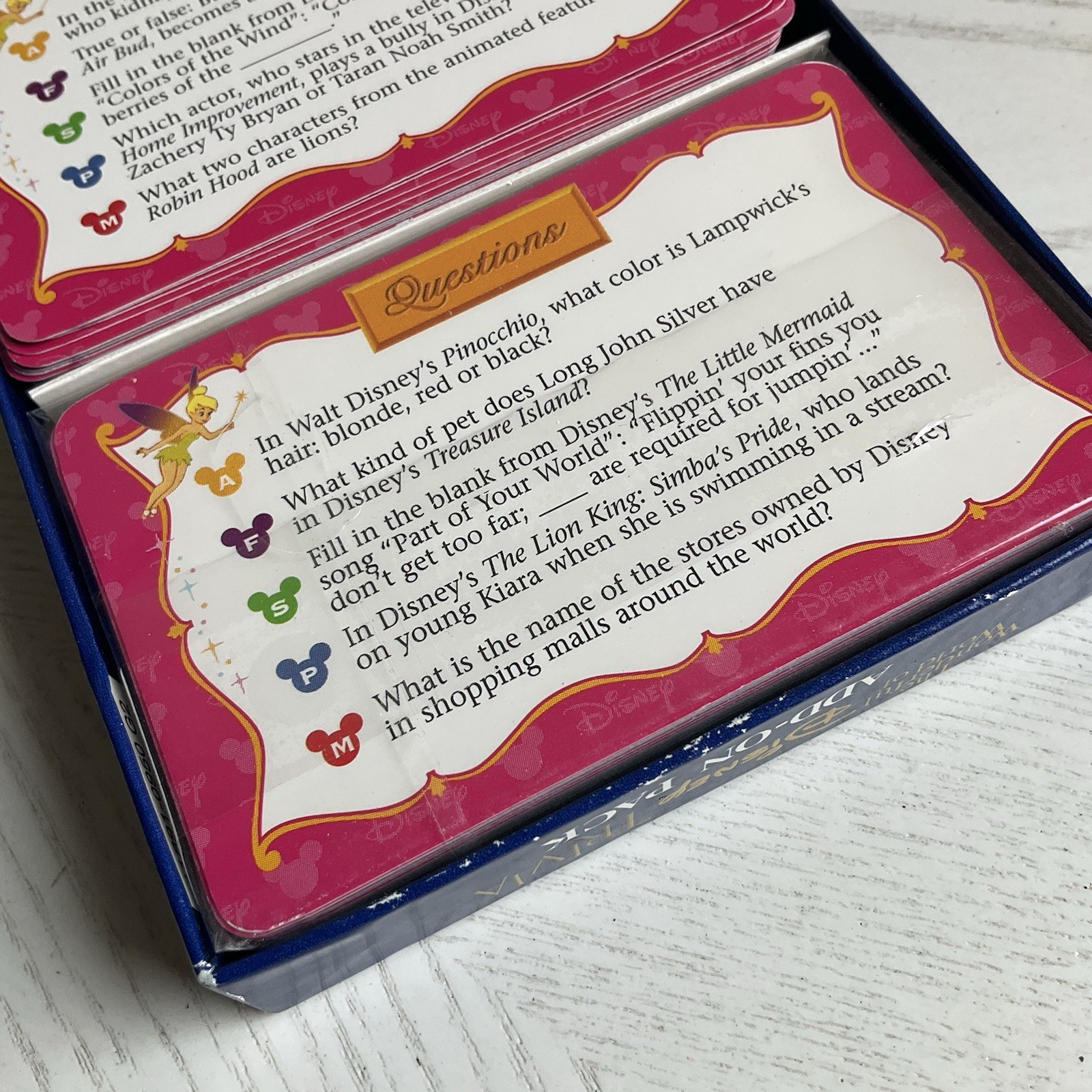 The Wonderful World of Disney Trivia Game 800 Questions Add-On Pack – 1998 – NEW