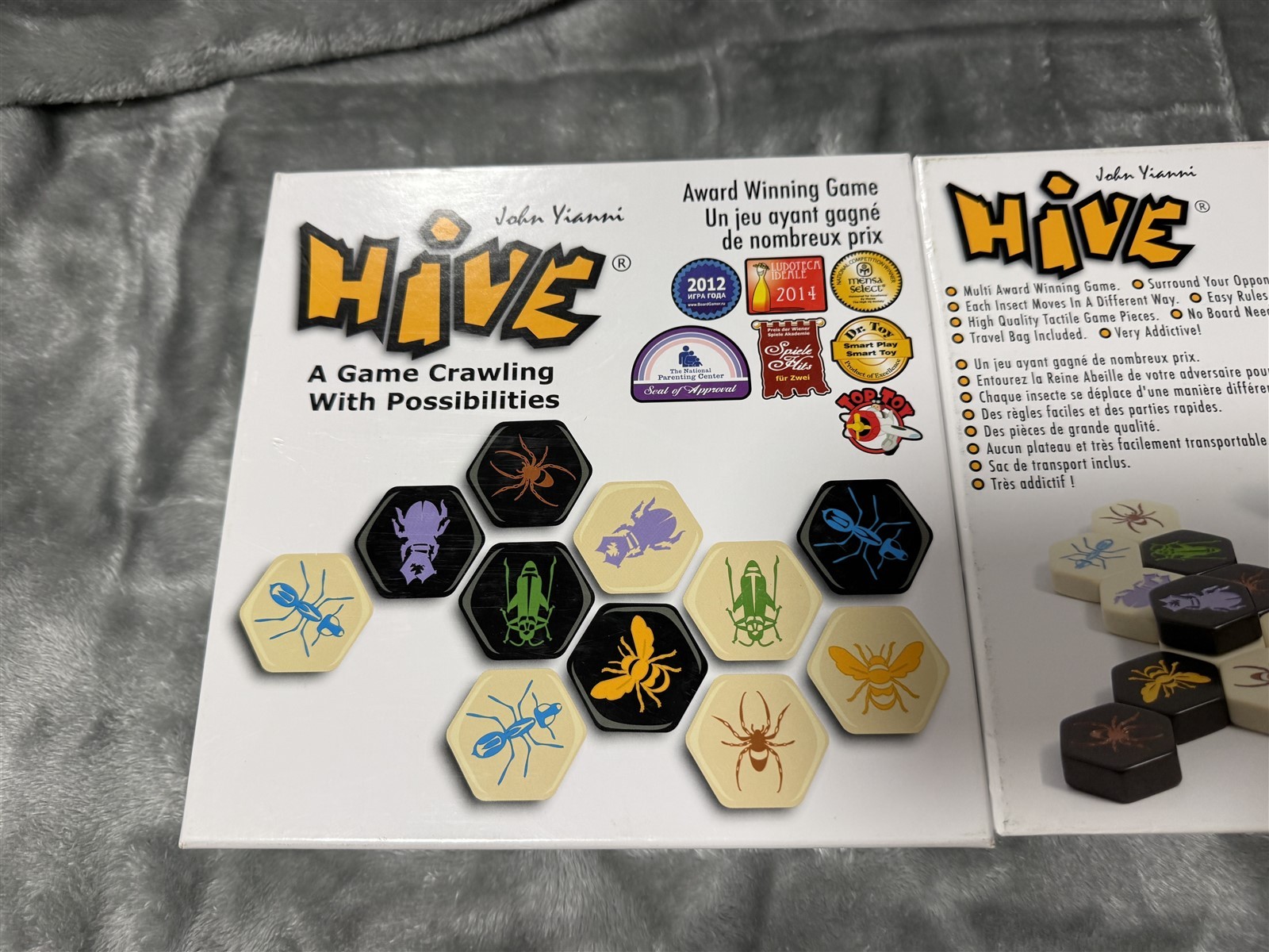 HIVE BOARD GAME BY JOHN YIANNI SMART ZONE GAMES – COMPLETE + TRAVEL BAG GEN42