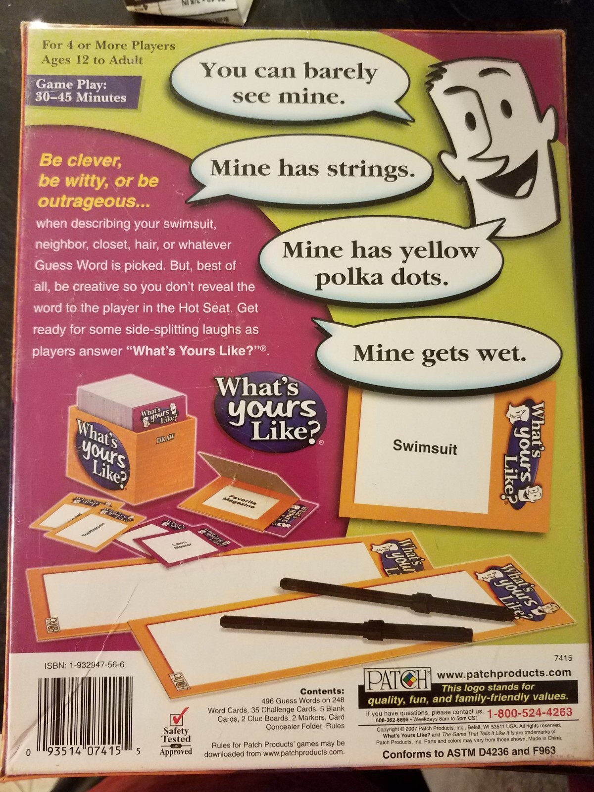 Whats Yours Like? Family Party Adult Card Game~Tell It Like It Is~Fun Humor~New!
