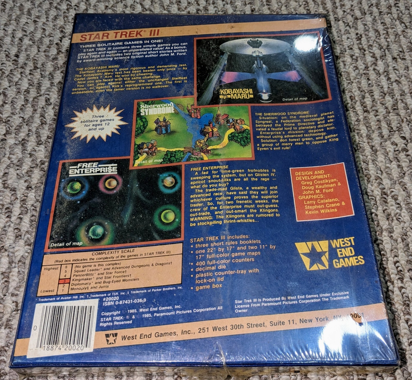 SEALED Star Trek III Three Solitaire Board Games In One 1985 West End Games