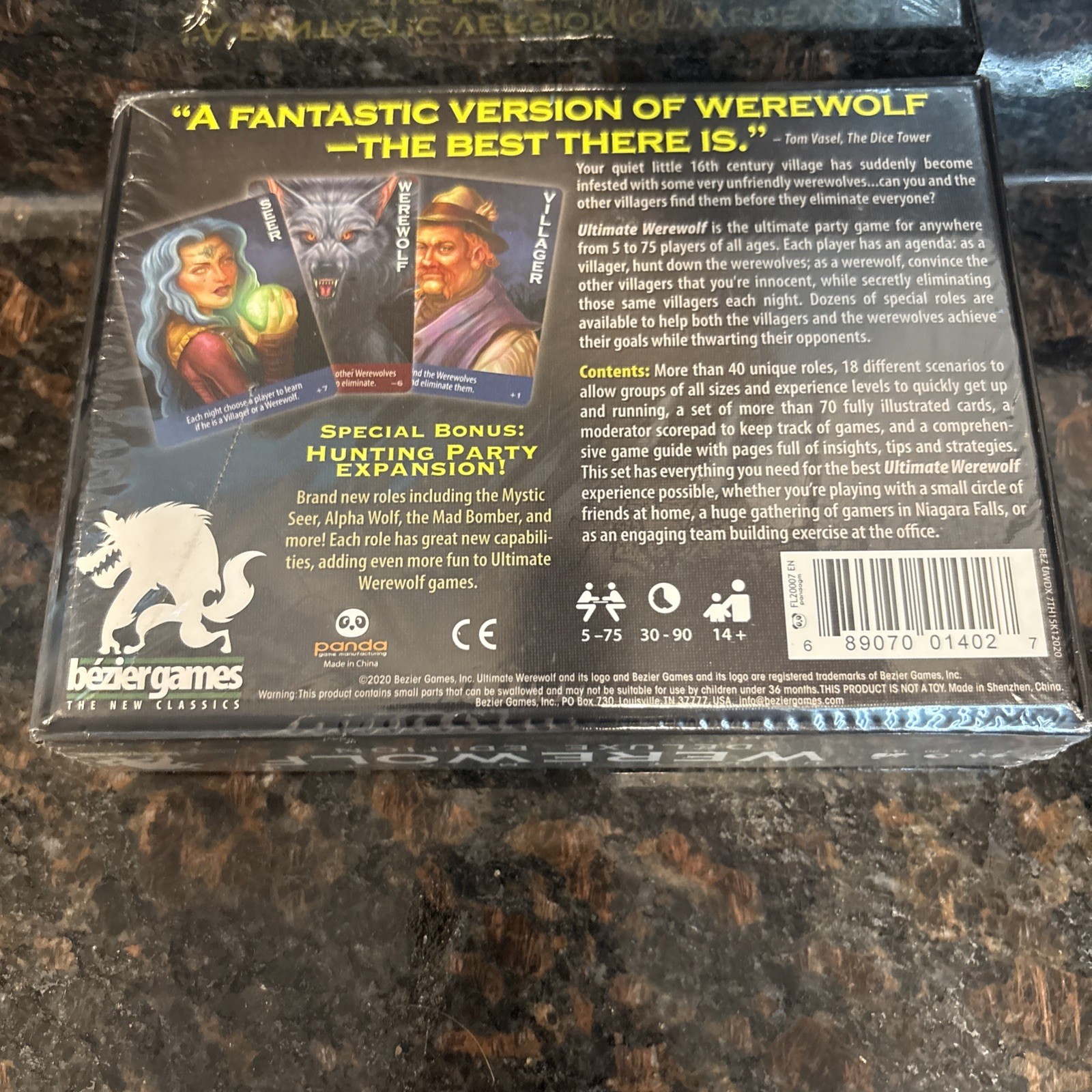 ULTIMATE WEREWOLF Deluxe Edition Game(5-75 Players, Bezier Games)Cards Sealed322