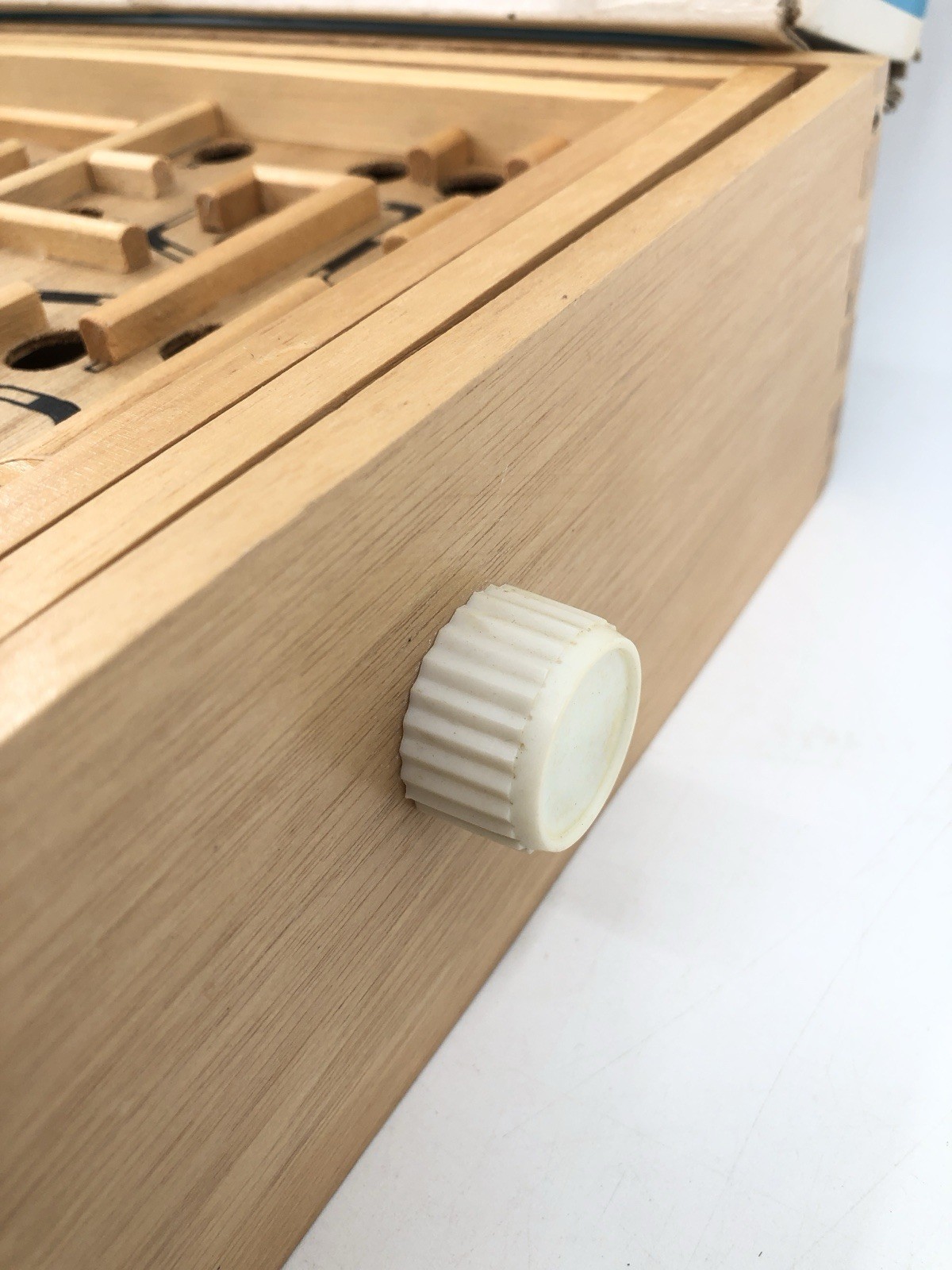 Vtg 80s Labyrinth Wooden Steel Ball Marble Tilting Maze Puzzle Game Roll-A-Maze